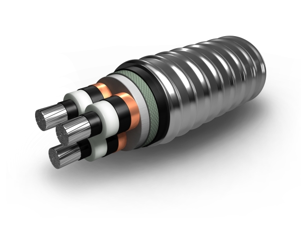 鋁合金帶連鎖鎧裝高壓鋁合金電纜YJHLV8